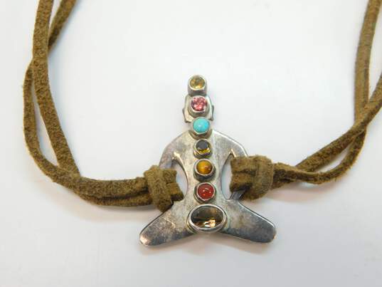 Artisan 925 Amethyst Necklace & Smoky Quartz Citrine Chakra Charm Bracelet image number 4