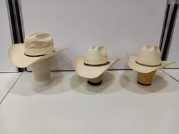3 Men's Brindle Straw Western Hat Bundle  Sz -7 1/4