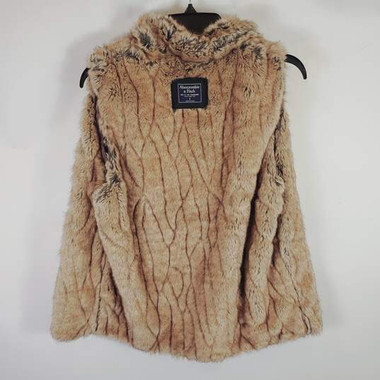 Abercrombie & Fitch Women Beige Faux Fur Vest S image number 2