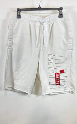 Air Jordan Mens White Pockets Drawstring Activewear Sweat Shorts Size Medium