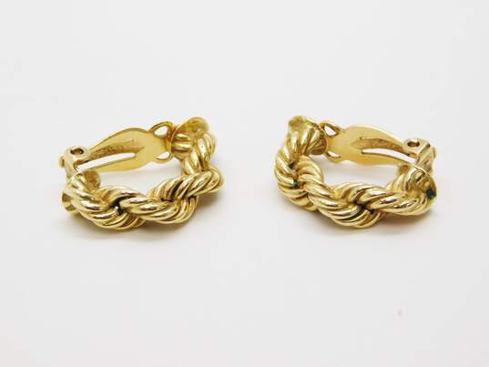 14k Yellow Gold Twisted Rope Clip On Earrings 8.5g image number 1