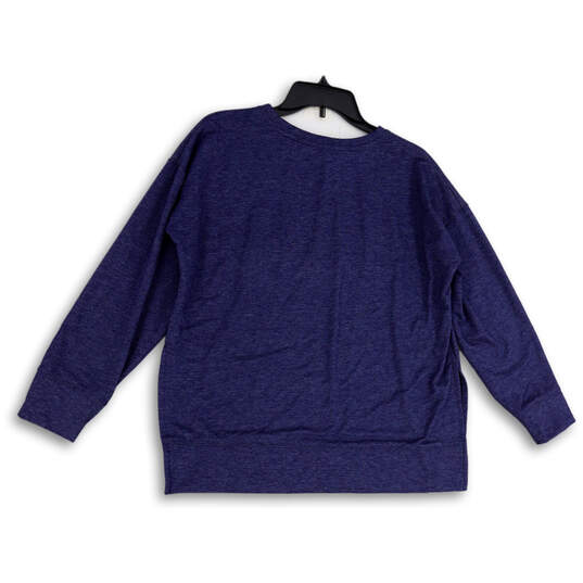 Womens Blue Bears Pleated Long Sleeve Crew Neck Pullover Sweatshirt Size L image number 2