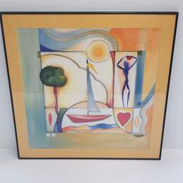 Reproduced Abstract Art Print by Alfred Gockel Signed /Matted & Framed alternative image