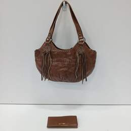 Women's The Sak Indio Teak Leather Fringed Hobo Bag w/Card Wallet