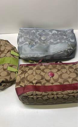 Coach Assorted Bundle Lot Set of 3 Canvas Handbags