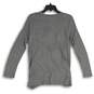 Womens Gray Heather Long Sleeve Cross Front Tassel Pullover Sweater Size S image number 2