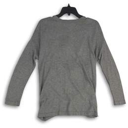Womens Gray Heather Long Sleeve Cross Front Tassel Pullover Sweater Size S alternative image