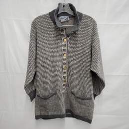 VTG Tuttamaglia Gispa WM;s Gray Virgin Wool Button Cardigan Sweater Size SM