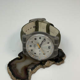 Designer Swatch Swiss Round Dial Green Adjustable Strap Analog Wristwatch