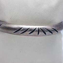 TC-204 Mexico Sterling Silver Stamped Grooves 2 1/2 Inch Bangle Bracelet 20.0g alternative image