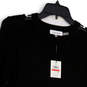NWT Womens Black Crew Neck Long Sleeve Knitted Pullover Sweater Size XS image number 3