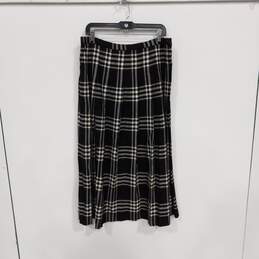 Pendleton Black Plaid Pleated Long Skirt Women's Size M