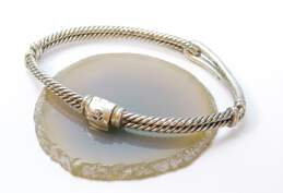 David Yurman 925 Sterling Silver Cable Chain & Pave Diamond Accent Labyrinth Link Bracelet 21.1g alternative image
