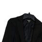 Womens Black Long Sleeve Pleated Collared Button Front Blazer Size 0 image number 3