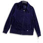 NWT Womens Blue Knitted Long Sleeve Collared Pocket Full Zip Sweater Sz 1X image number 1