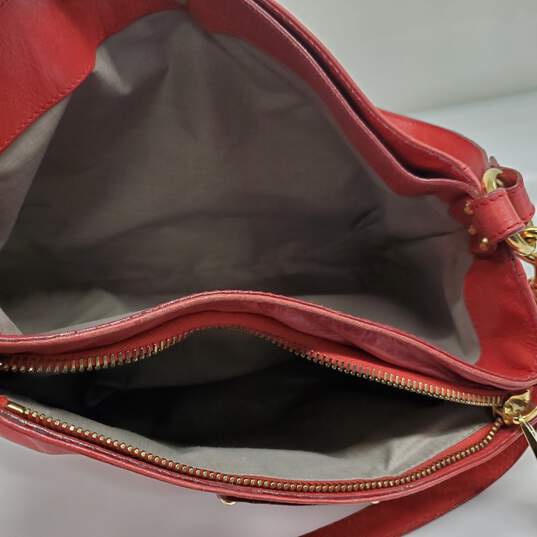 Vintage Marc Jacobs Red Leather Hobo Slouchy Shoulder Bag AUTHENTICATED image number 3