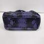 Charming Charlie Purple And Black Faux Snakeskin With Striped Lining Handbag image number 5