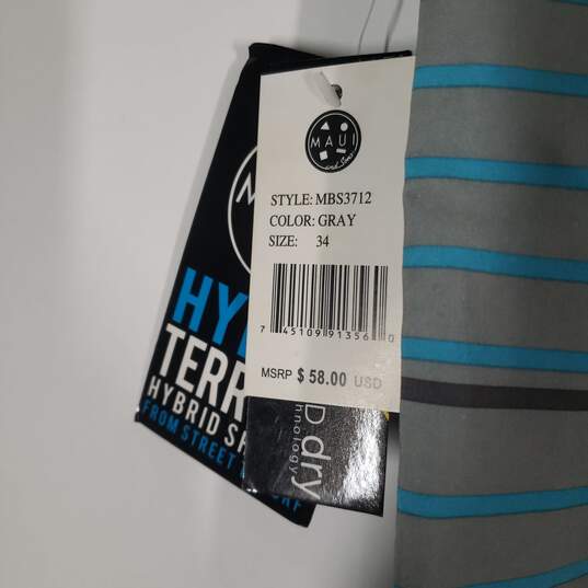 NWT Mens Striped Flat Front Hydro Terrain Hybrid Shorts Size 34 image number 4