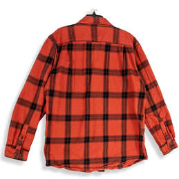 Mens Red Plaid Loose Fit Long Sleeve Flannel Button-Up Shirt Size Large alternative image