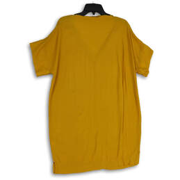Womens Yellow Heather V-Neck Short Sleeve Pullover T-Shirt Size Large alternative image