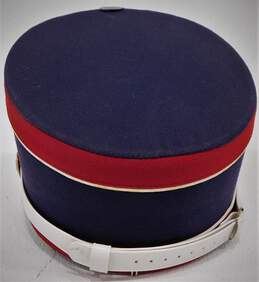 Vintage Bayly & Son Bayl-Stron Navy Blue & Red Marching Band Uniform Hat alternative image