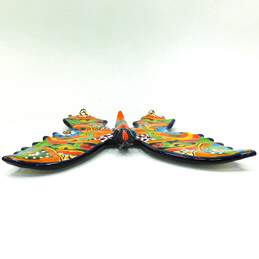 Vintage Talavera Mexican Pottery Folk Art Butterfly Wall Art Hanging 14 Inch alternative image