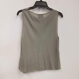 Womens Gray Ribbed Knit Round Neck Pullover Casual Tank Top Size 44 alternative image