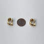 Designer Swarovski Gold-Tone Crystal Cut Stone Clip-On Half Hoop Earrings image number 1