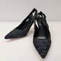 White Market Black House Tweed Slingback Pump Heels Shoes Size 10 M image number 1