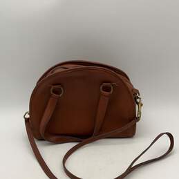 Vintage Coach Womens Brown Leather Logo Charm Round Crossbody Bag Purse w/COA alternative image