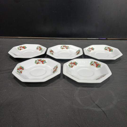Set of 6 Fairfield Christmas Saucers image number 1