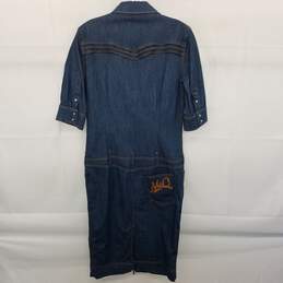AUTHENTICATED McQ Blue Cotton Zipper Embellished Denim Dress Size 44 alternative image