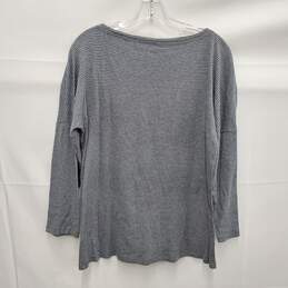 Eileen Fisher WM's 100% Organic Cotton Stripe Gray Crewneck Blouse Size M alternative image