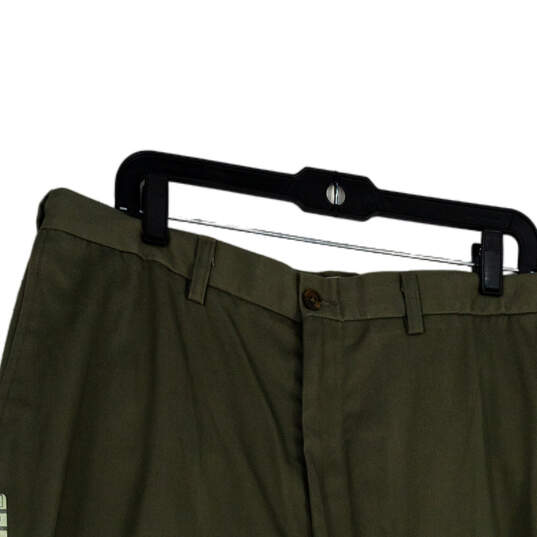 NWT Mens Green Flat Front Straight Leg Formal Dress Pants Size 38x31 image number 4
