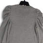Womens Gray Crew Neck Puff Long Sleeve Knee Length Sweater Dress Size M image number 4