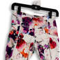 Womens Multicolor Floral Stretch Pull-On Activewear Cropped Leggings Size S image number 3