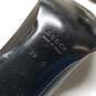 AUTHENTICATED Gucci Black Leather Square Toe Pumps Womens Size 39 image number 7