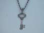 Chuck Clemency ATR 925 & 14K Gold Accented Scrolled & Granulated Skeleton Key Pendant Rolo Chain Necklace 12.1g image number 2