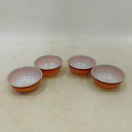 VTG Anchor Hocking Fire King Kimberly Diamond Red Orange Small Bowls Set of 4