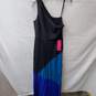 Aidan Mattox One Shoulder Teal & Black Gown Size 4 image number 1