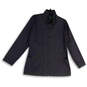 Womens Gray Long Sleeve Mock Neck Pockets Long Full-Zip Jacket Size Medium image number 1