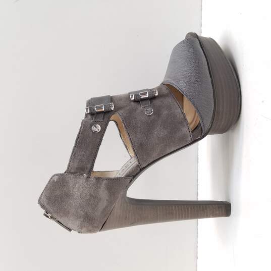 Michael Kors Women's Gray Sueade Gibson Platform Heels Size 7 image number 1