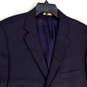 Mens Blue Notch Lapel Long Sleeve Flap Pocket Two Button Blazer Size 44R/39 image number 3