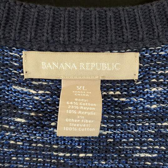 Banana Republic Women Blue Knit Jacket Sz XL image number 2