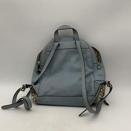 Womens Baby Blue Leather Studded Inner Pockets Adjustable Strap Backpack Bag alternative image