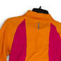 Womens Orange Pink Long Sleeve Mock Neck 1/4 Zip Pullover T-Shirt Size S image number 4