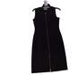 Womens Black Sleeveless Front Full Zip A Line Jewel Neck Mini Dress Size Small image number 4
