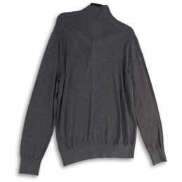 NWT Mens Gray Long Sleeve Mock Neck 1/4 Zip Pullover Sweater Size Large alternative image