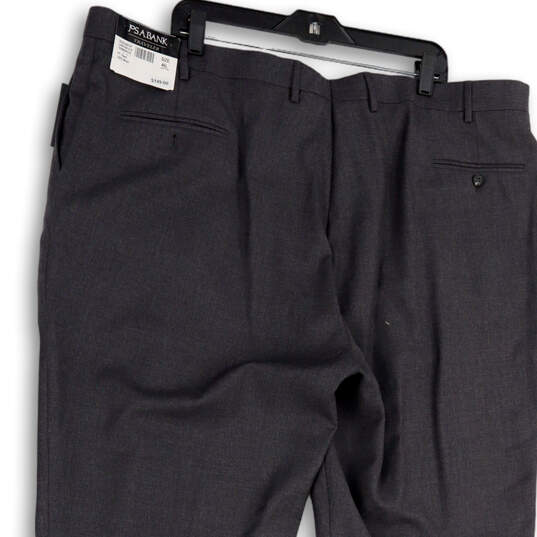 NWT Mens Gray Flat Front Slash Pocket Straight Leg Dress Pants Size 46L image number 4