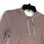Womens Brown Striped Long Sleeve Drawstring Pullover Hoodie Size Small image number 3